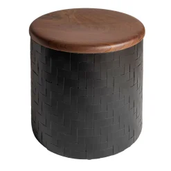 Pouf Mastio in legno nero*Splot Design Outlet