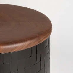 Pouf Mastio in legno nero*Splot Design Outlet