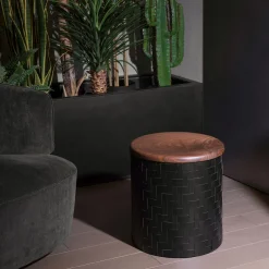 Pouf Mastio in legno nero*Splot Design Outlet