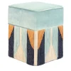 Pouf quadrato azzurro in stile Art Déco*Lorenza Bozzoli Couture Clearance