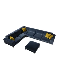 Pouf quadrato Tesla velluto blu*Mantellassi 1926 Sale