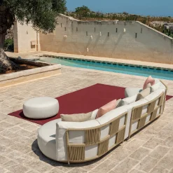 Pouf rotondo bianco Scacco di Ludovica & Roberto Palomba*Talenti Best