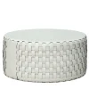 Pouf rotondo in pelle bianca Bottega*ADJ Style Online