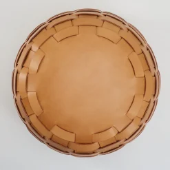 Pouf Rotondo Medio in Pelle Naturale Trama*Tonucci Collection Outlet