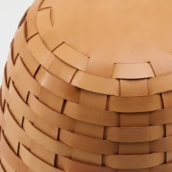 Pouf Rotondo Medio in Pelle Naturale Trama*Tonucci Collection Outlet