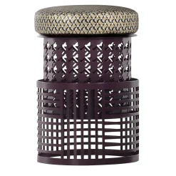 Pouf rotondo Trame piccolo viola con cuscino grigio*Da A Best