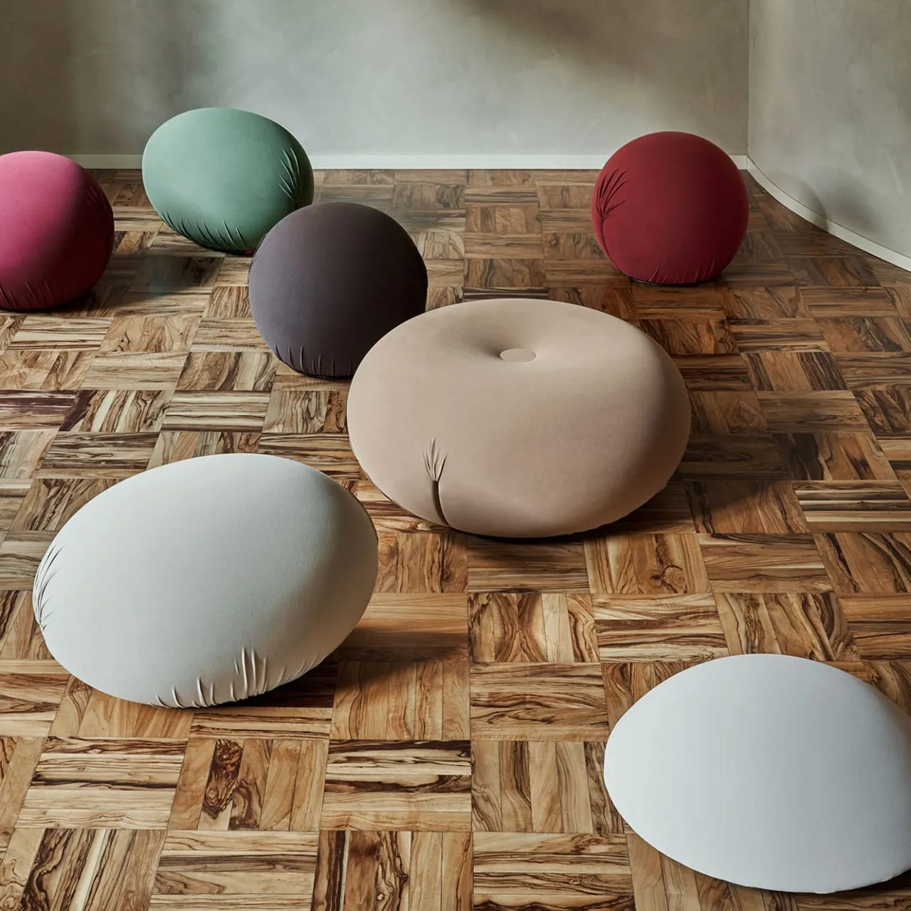 Pouf Tatino in tessuto tecnico bordeaux*Baleri Italia New