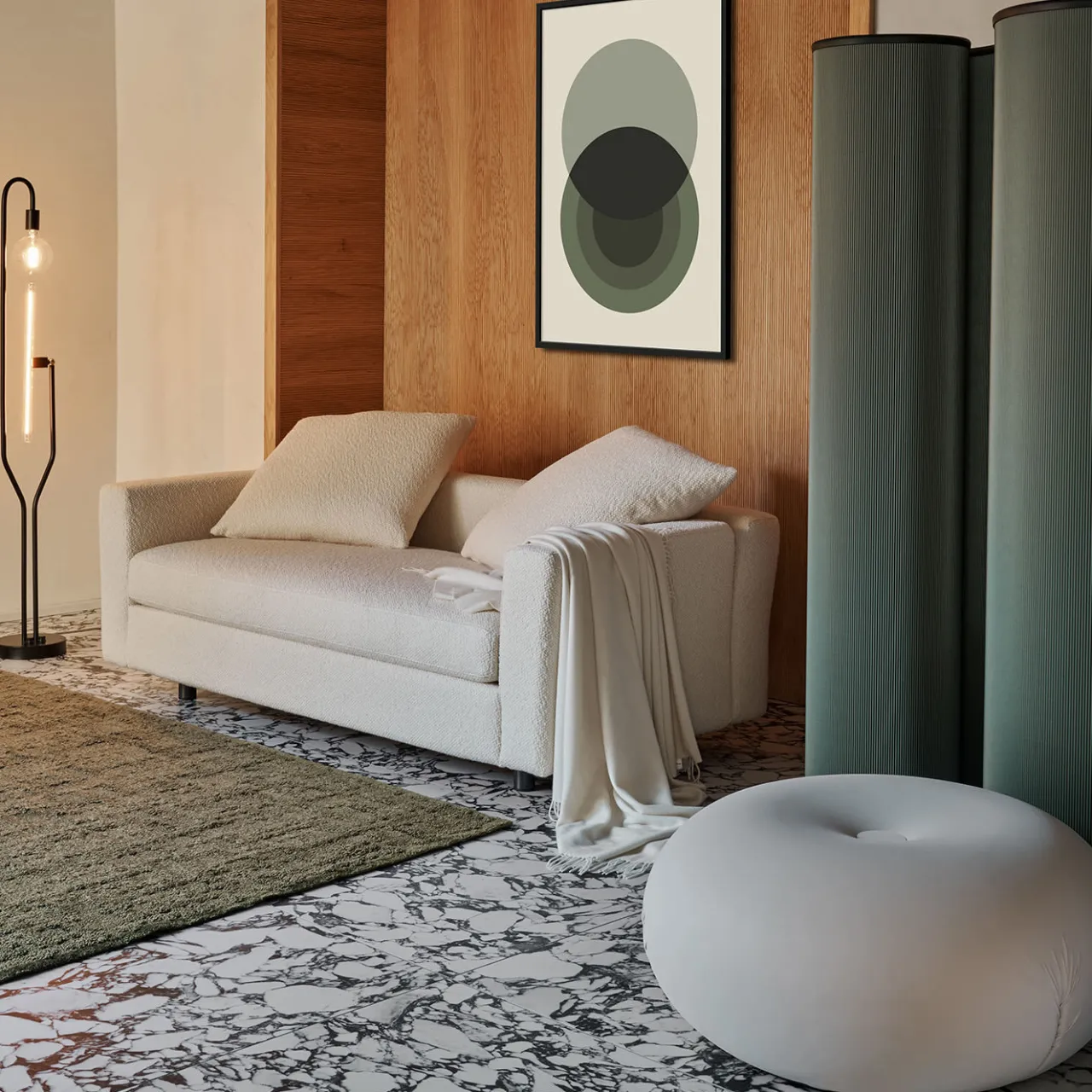 Pouf Tatone in tessuto tecnico bianco*Baleri Italia Sale