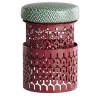 Pouf Trame piccolo rotondo rosso con cuscino verde*Da A Sale