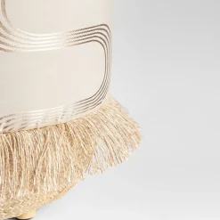 Pouf Vague Avorio con tessuto d'archivio Rubelli e base in cesta*Grand Tour by Vito Nesta Discount