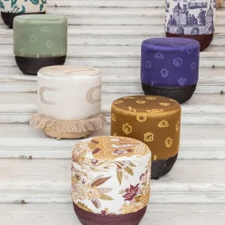 Pouf Vague Avorio con tessuto d'archivio Rubelli e base in cesta*Grand Tour by Vito Nesta Discount