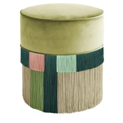 Pouf Wien geometrico Couture verde e rosa*Lorenza Bozzoli Couture Sale