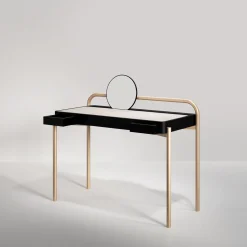 Roll Carrara marble and walnut wood desk*Secolo New