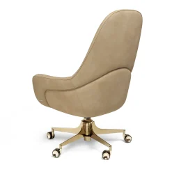 Sadko Sedia da Ufficio in Pelle Beige e Base in Acciaio Oro*Visionnaire Clearance