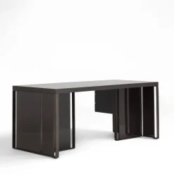 Scrivania a 6 cassetti in legno di frassino con finitura laccata lucida Kobe cocoa*Galimberti Nino Sale