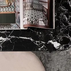 Scrivania Bavero Breccia Imperiale effetto marmo e rovere*Morica Design Online