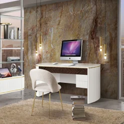 Scrivania Bianca con Cassetti in Ebano e Canneté*Morello Gianpaolo Discount