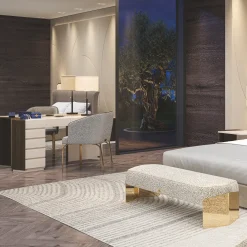 Scrivania da trucco Flare con 6 cassetti in lucido avorio*Morello Gianpaolo Clearance