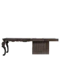 Scrivania Evo in legno massello marrone e legno impiallacciato marrone*Emmemobili Outlet