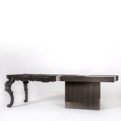 Scrivania Evo in legno massello marrone e legno impiallacciato marrone*Emmemobili Outlet