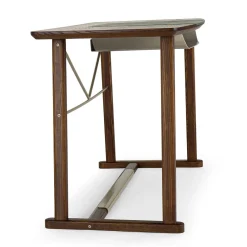 Scrivania Golia in legno marrone con inserti in pelle*Borzalino Hot