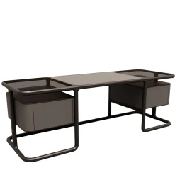 Scrivania in Legno e Cuoio Isabel*Morelato Outlet