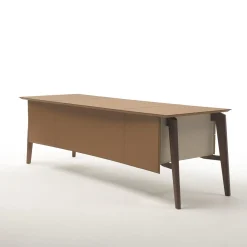 Scrivania Naviglio in legno rivestita in pelle*Casa Covre Sale