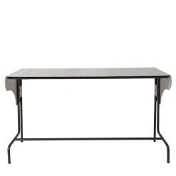 Scrivania Rectangolare Libra in Pelle Bianco Ghiaccio e Metallo*Casa Covre Hot