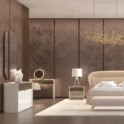 Scrivania sa trucco Flare bianca con un cassetto e specchio LED*Morello Gianpaolo Outlet