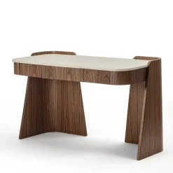 Scrivania Shape in pelle e noce canaletto*Carpanelli New