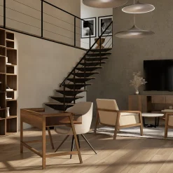 Scrivania Writing in noce massello con piano in vetro*Riva 1920