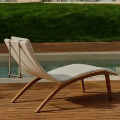 Sdraio da esterno Foil in Tessuto bianco con cuscino*Visionnaire Sale