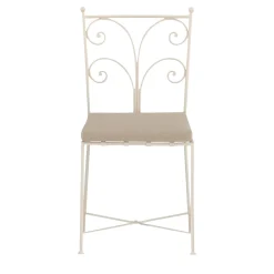 Sedia Acanta in ferro battuto con cuscino bianco*Dante Negro New