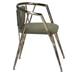 Sedia Atlantis in Metallo Lucidato Argento Antico*IDL Hot