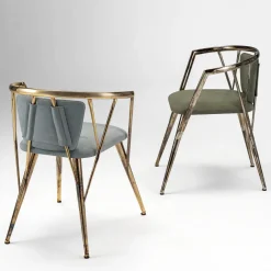 Sedia Atlantis in Metallo Lucidato Argento Antico*IDL Hot