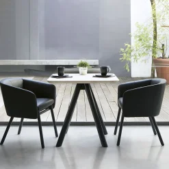 Sedia Balù in pelle nera di Emilio Nanni*TrabA' Online