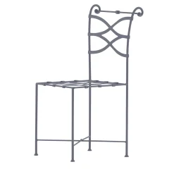 Sedia Begentle in ferro battuto grigio*Dante Negro Outlet