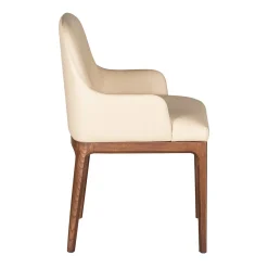 Sedia Bellagio con telaio in legno di frassino e rivestimento bianco*Morelato New