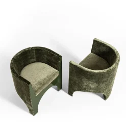 Sedia Curva in Velluto Verde 