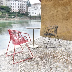 Sedia da esterno Japan in metallo nero*Sitia Discount