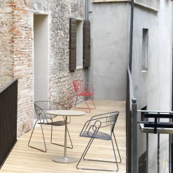 Sedia da esterno Japan in metallo nero*Sitia Discount