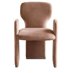 Sedia da pranzo Frida in velluto rosa*Chiara Provasi