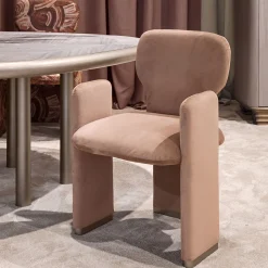 Sedia da pranzo Frida in velluto rosa*Chiara Provasi