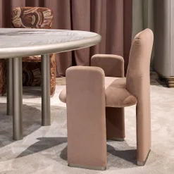 Sedia da pranzo Frida in velluto rosa*Chiara Provasi