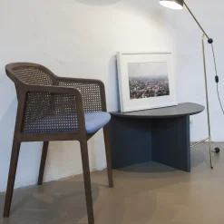 Sedia da pranzo in paglia di Vienna e noce canaletto nero*Colé Outlet