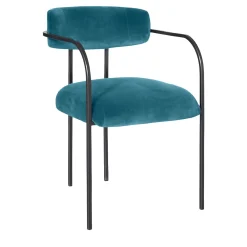 Sedia da pranzo Rebecca Bio in velluto verde bluastro*Biosofa Discount