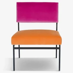 Sedia da salotto Aurea in velluto arancione e rosa*Biosofa Discount