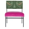 Sedia da salotto Aurea in velluto rosa e seta verde*Biosofa Discount