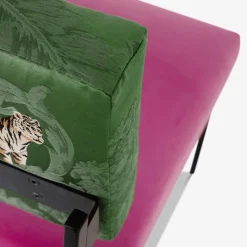 Sedia da salotto Aurea in velluto rosa e seta verde*Biosofa Discount