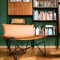 Sedia da salotto Caterina in pelle marrone*DareForma Best